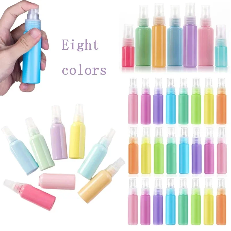 5Pcs 10-50ml Colorful Macaron Spray Bottle Plastic  Fine Fog Spray Bottles Empty Travel Refillable Containers For Toner Perfume