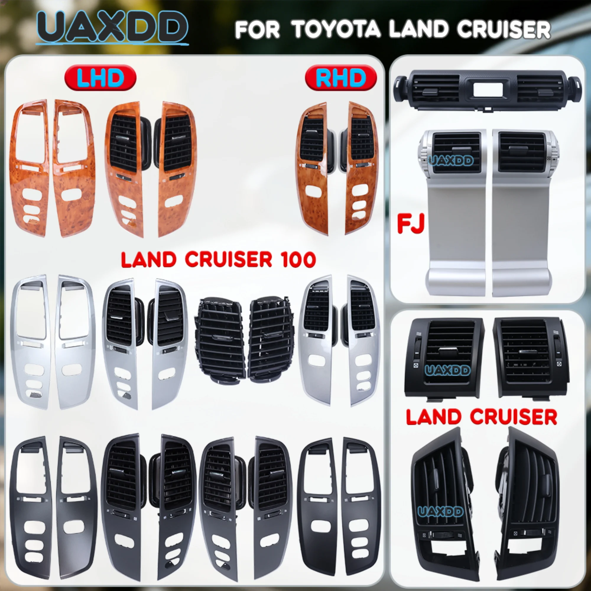 Automotive Equipment Assembly Grille Vent For Toyota Land Cruiser 2 Din Car AIR VENT Outlet Ventilation Air Conditioning A/C Kit