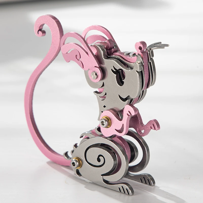 MOKR ماوس ثلاثية الأبعاد بازل قطع معدنية لعب الأطفال هدايا عيد الميلاد وأعياد الميلاد التدريب التعليمي لتقوم بها بنفسك تجميع يدويا Mo