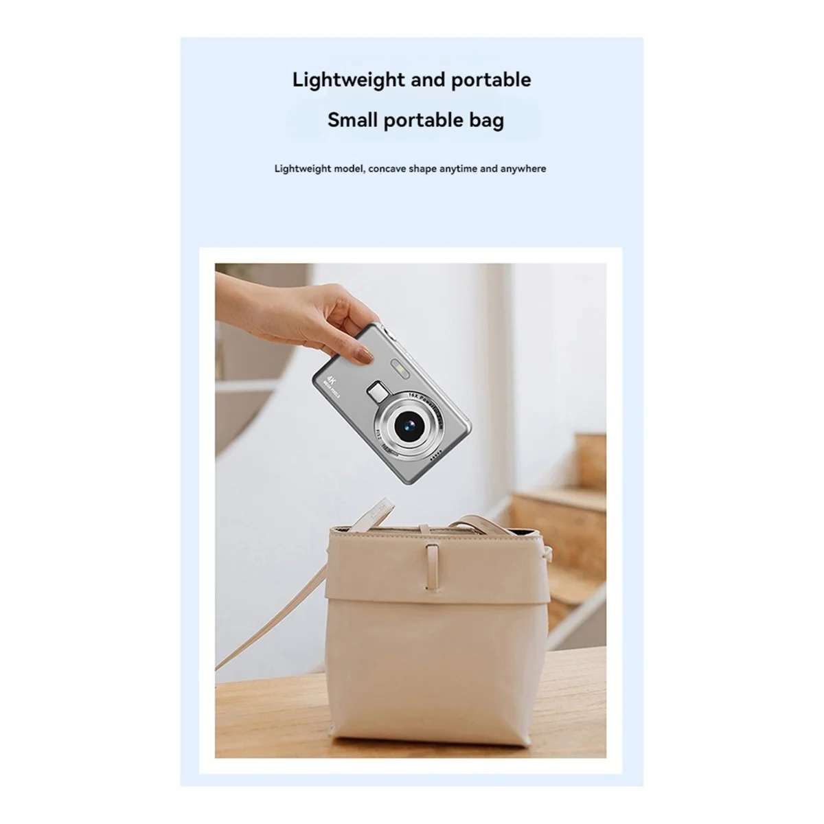 

HD 1080P 96MP Digital Camera for Children - 16X Zoom, 2.4 Inch IPS Screen, Ideal for Beginner Photography Gray