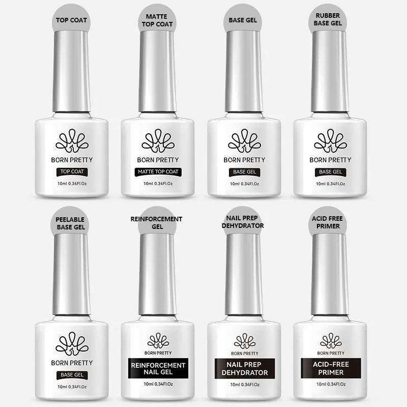 Gel base per unghie funzionali Basic Builder Base Coat Top Coat Gel UV LED Anti-sollevamento a lunga durata Uso domestico QuickCure Autolivellante