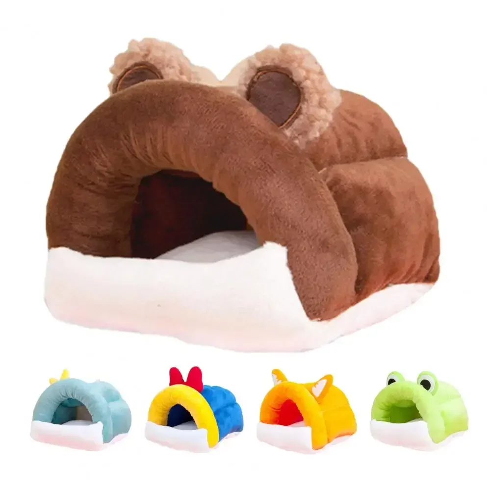 Warm Pet Bed for Autumn Winter Cozy Plush Hamster House Breathable Small Pet Nest Warm Guinea Pig Bed Cute Cartoon 햄스터케이지