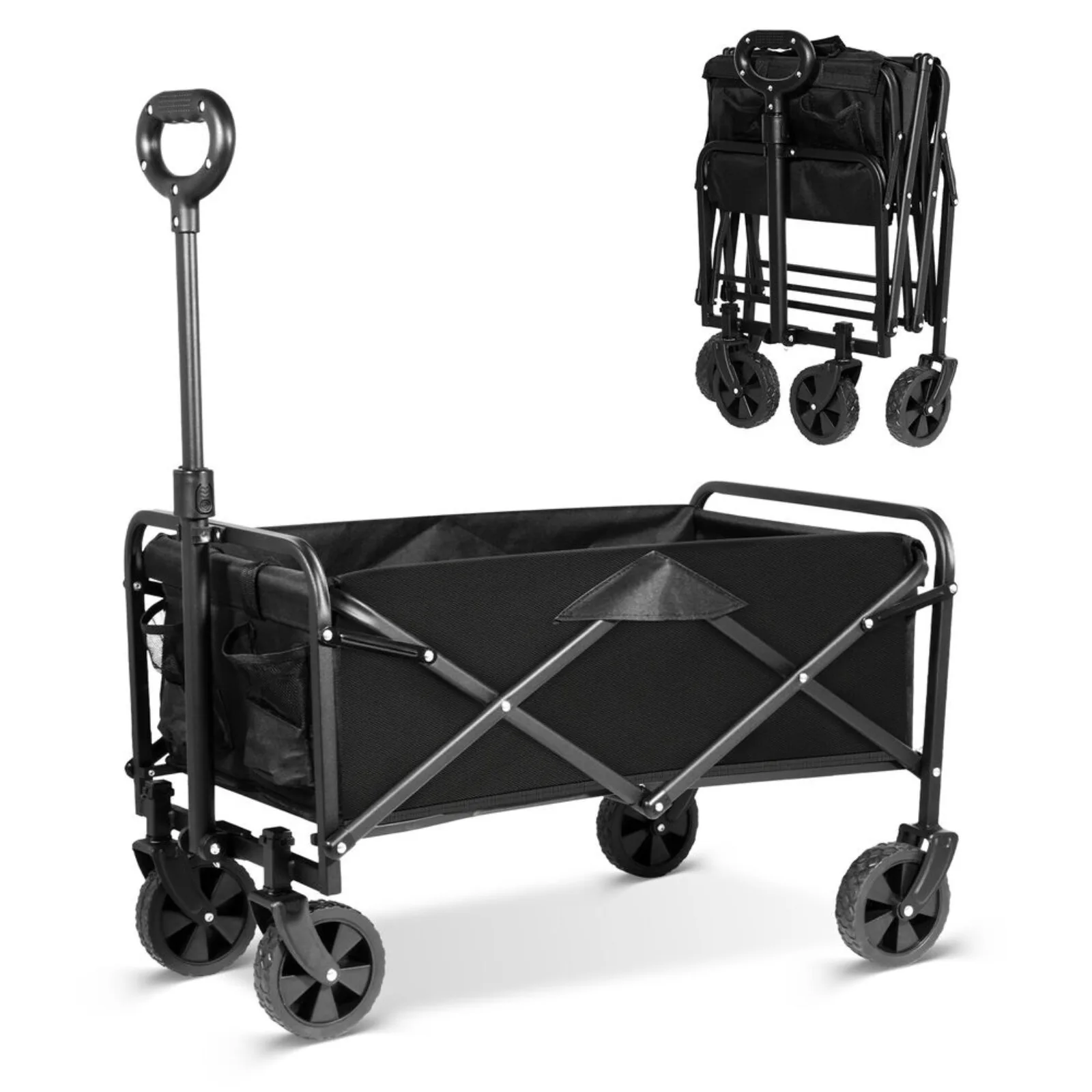 US Heavy Duty Collapsible Wagon Cart Outdoor Camping Garden Beach Cart Big wheels