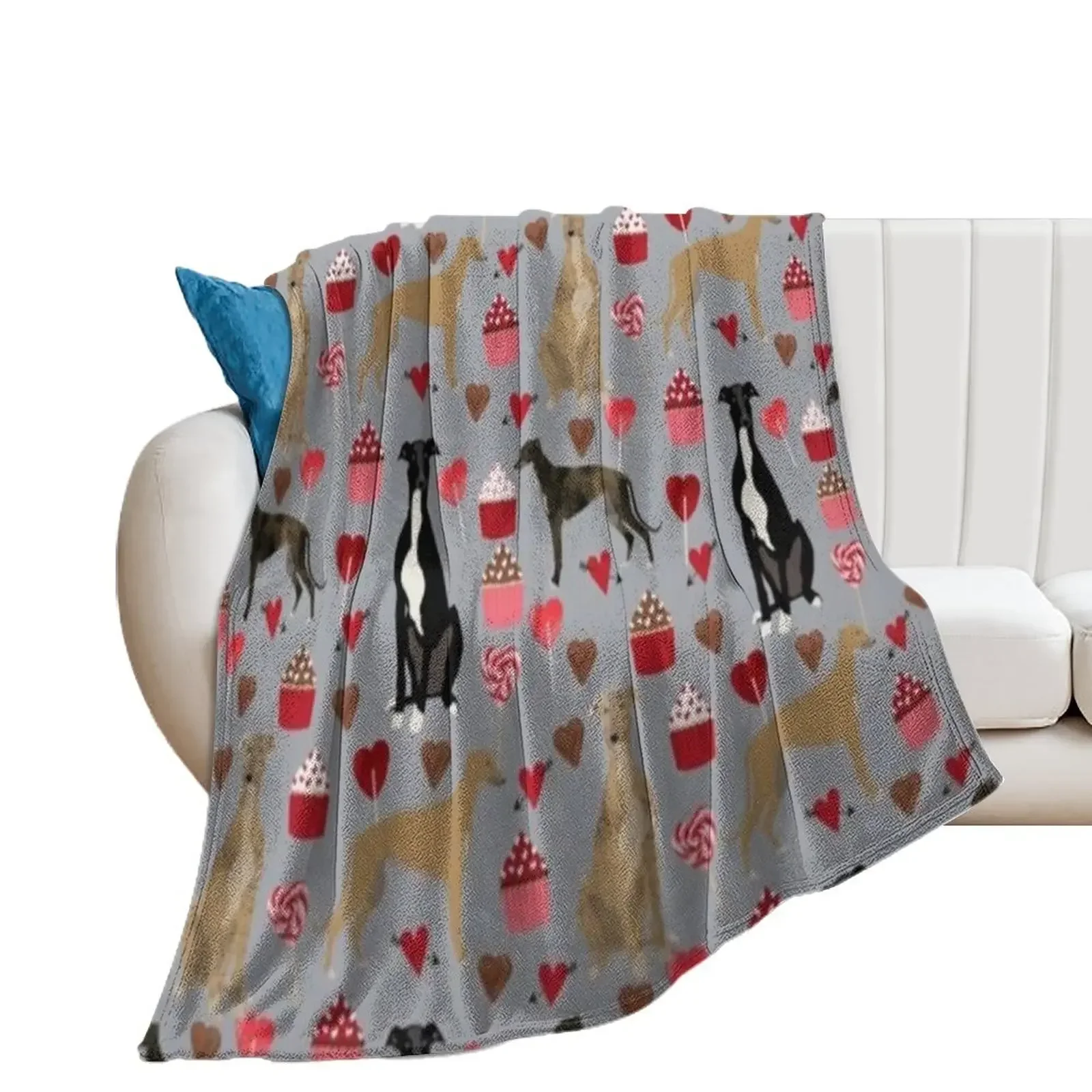 

LURCHER VALENTIN'S DAY Throw Blanket Flannel Fabric Moving Luxury Brand Blankets