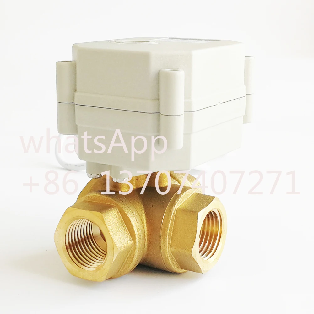 3/4'' Proportional Valve 3 Way DC9-24V Control Signal 0-5V 0-10V or 4-20mA For Water Modulating, Metal gears IP67 Protection