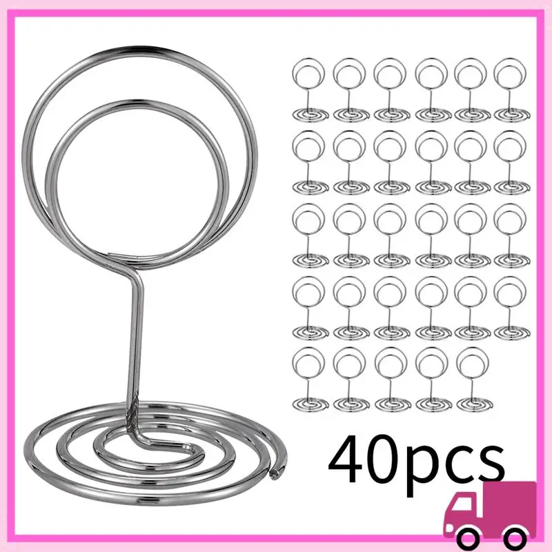 Compact 40PCS Table Number Holders Place Card Holder Cards Stand Name Menu Clips Table Sign Holders For Wedding Birthday Party