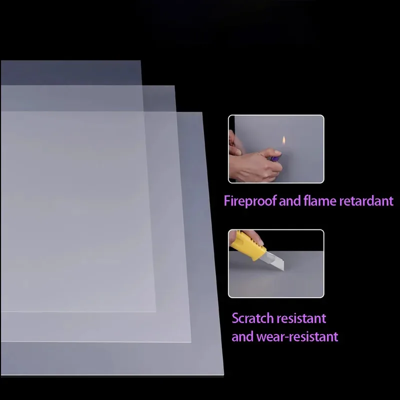 PP Plastic Sheet Double Sided Frosted Translucent 0.3/0.4/0.5/0.6/0.8/1/1.5/2mm Thickness 100x200 to 300x400mm
