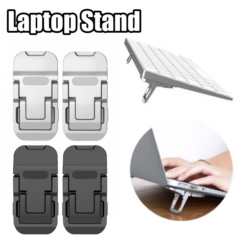 حامل الكمبيوتر المحمول المحمول ذاتي اللصق غير مرئي لوحة المفاتيح الناهض قابل للتعديل إمالة Lapto-p قدم لوحة التبريد لأجهزة الكمبيوتر المحمول