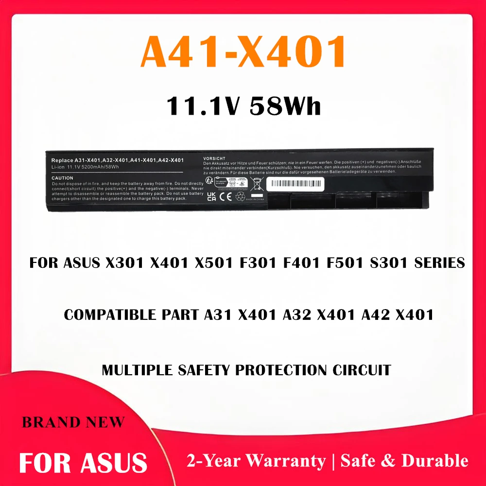 Laptop Battery for For ASUS X401A X401A1 X401U X501A X401U X501U F501A X501 X501A1 X501U X301 X301A X301A1 X301U