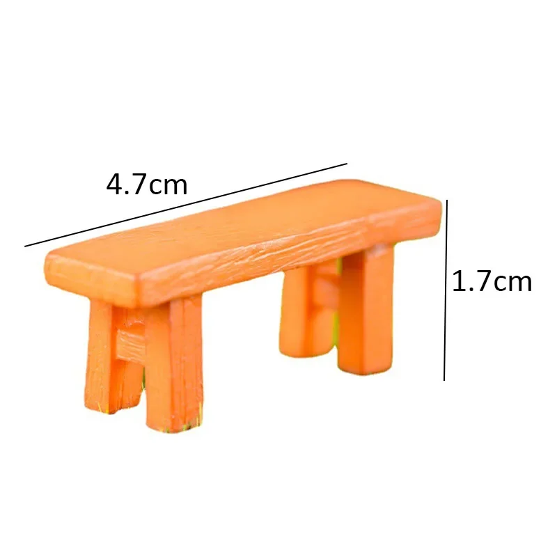 1PC Wooden Bench Miniature Figurine Fairy Garden DIY Accessories Doll House Decoration Cartoon Models Plastic Baby Toy