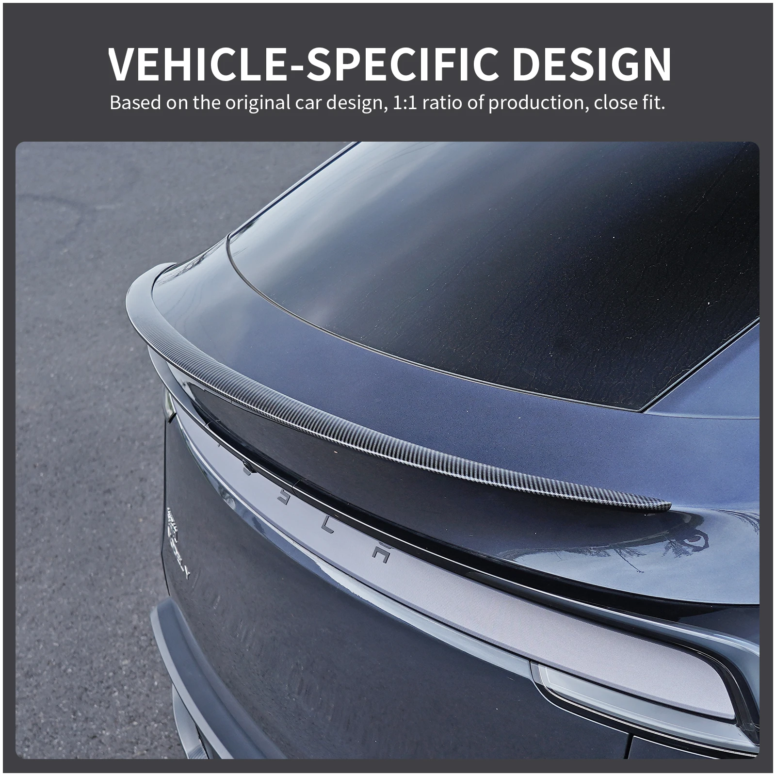 

Car Rear Spoiler Wing Carbon Fiber Pattern Car Kit Body Bumper Lip Exterior Accessories For Tesla Model Y Juniper 2025+