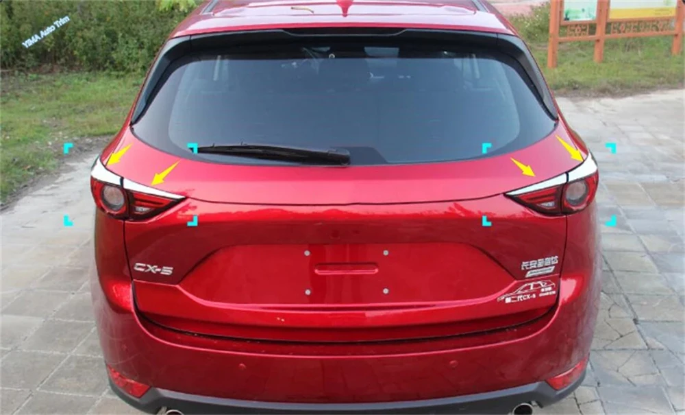 Car Headlight Eyebrow Decoration Cover Trim Fit For Mazda CX-5 CX5 2017 - 2023 Only Rear Lamp Eyelid Exterior Accessories