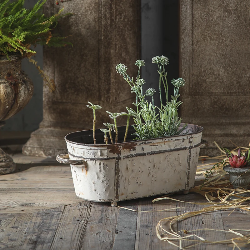 

Новый дизайн, прочная железная ваза для цветов в деревенском антикварном стиле, украшение для дома и сада, настольный декор