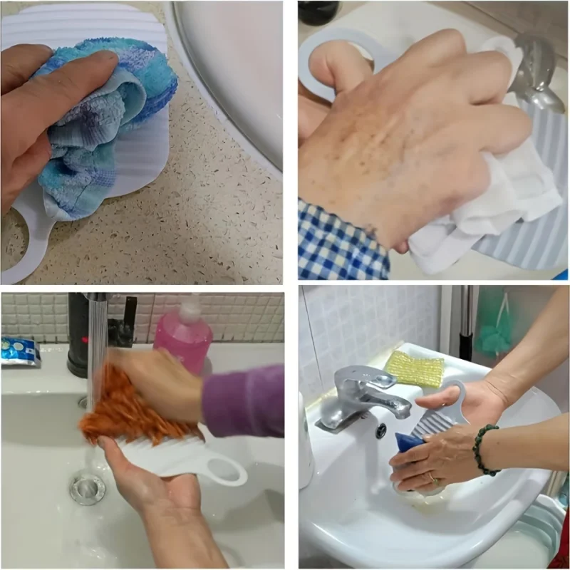 1pc Portable Mini Laundry Board Soft Glue Foldable, Non-Slip Hand Wash Scrubboard For Clothes Perfect For Travel Outdoor