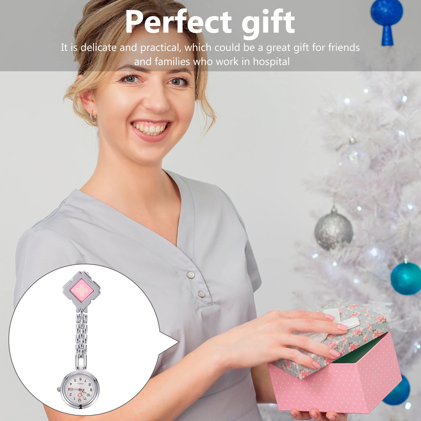 

1pc Fashion Nurse Pocket Watch Durable Material Clear Dial Luminous Design Accurate Retractable Easy Carry Gift For Women Men