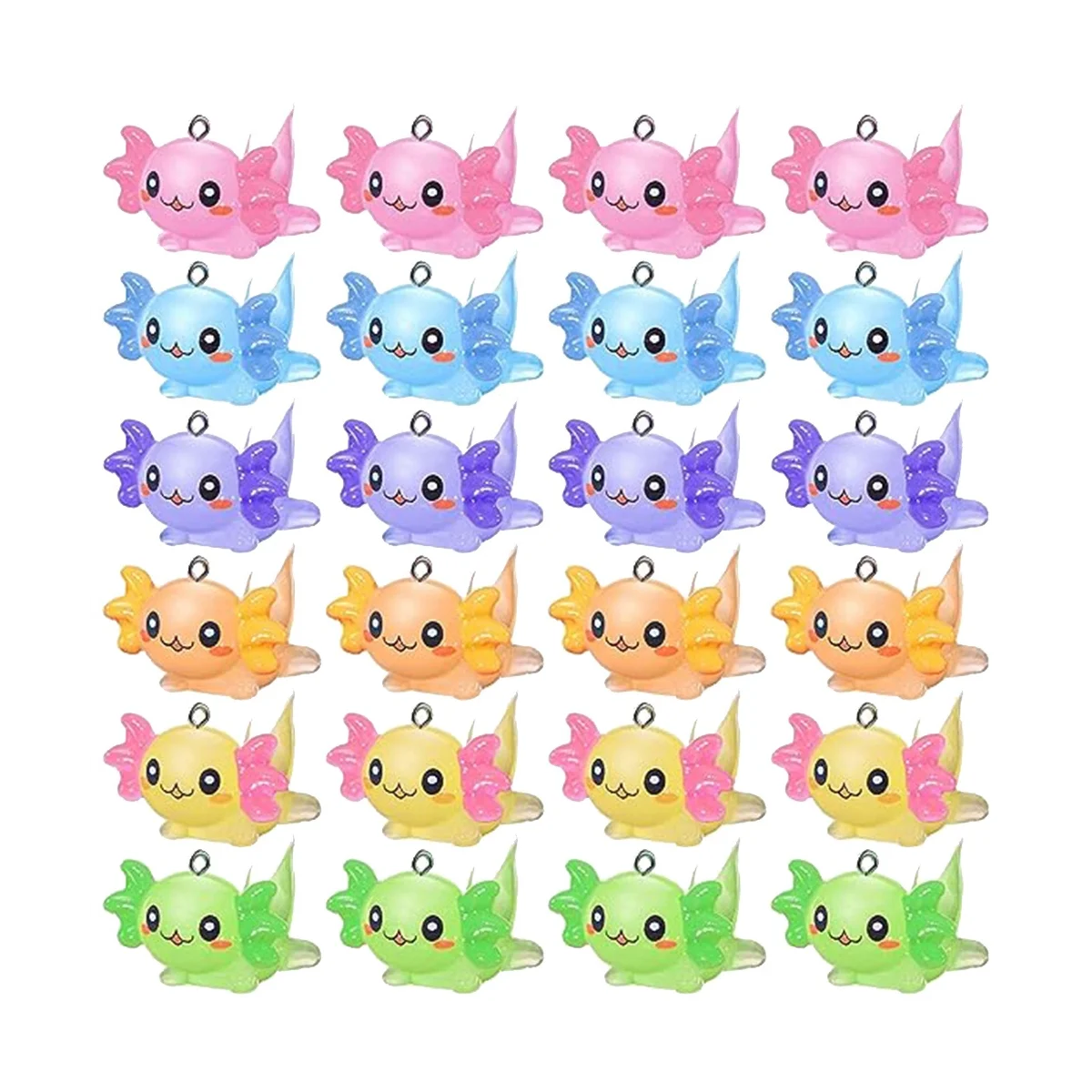 24 PCS Animal Charms Axolotl Resin Charms for Jewelry Making Tiny Resin Animals Resin Figures Miniature Axolotl Ornament