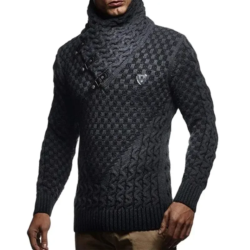 Man Sweaters Streetwear Clothes Turtleneck Sweater Men L Xl Long Sleeve Knitted Pullovers Autumn Winter Soft Warm Basic