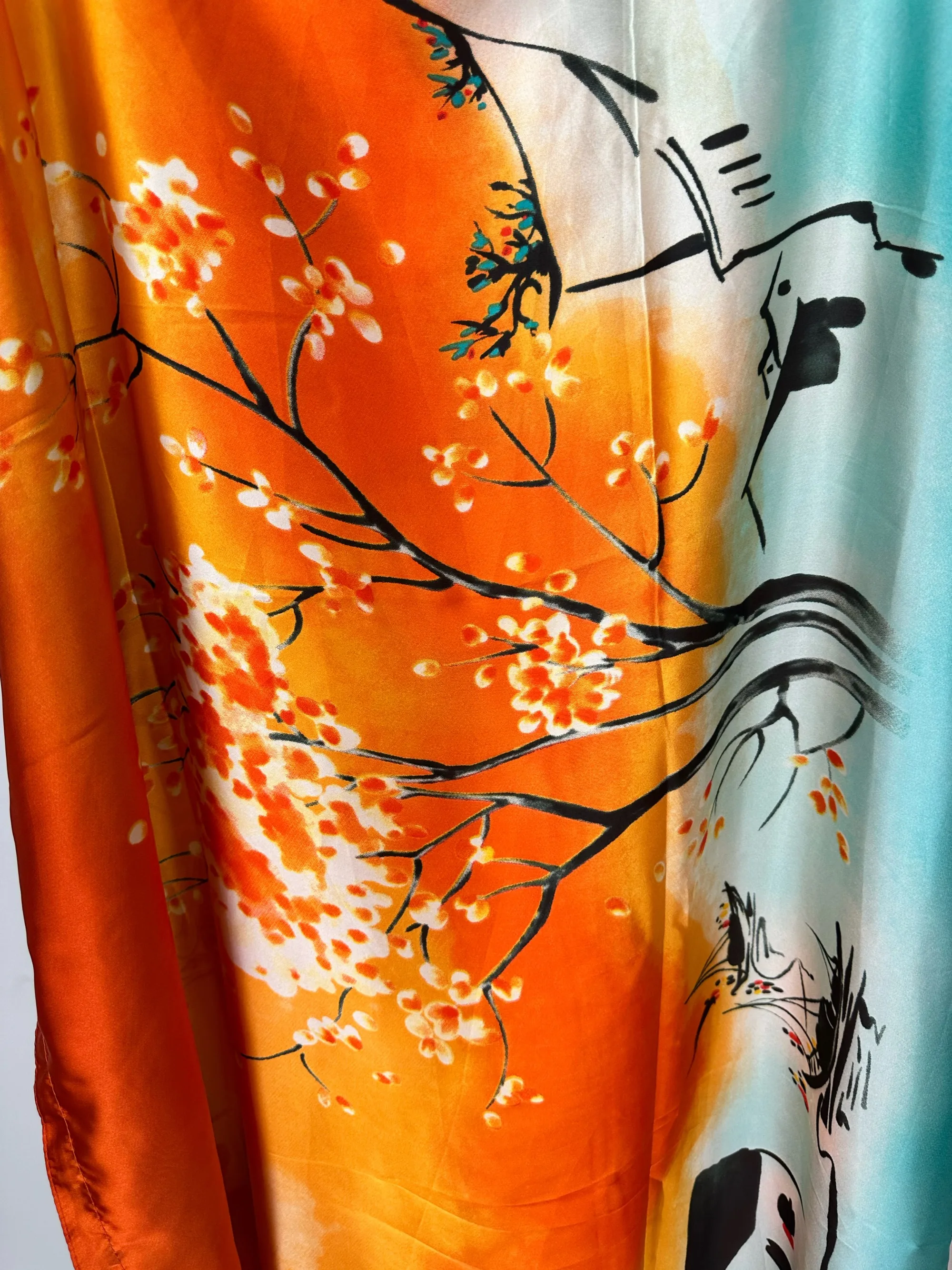 Printed Kaftan Maxi Dress with Bat Sleeves and Chic Hijab - A Fashionable Choice for Avant-garde Women