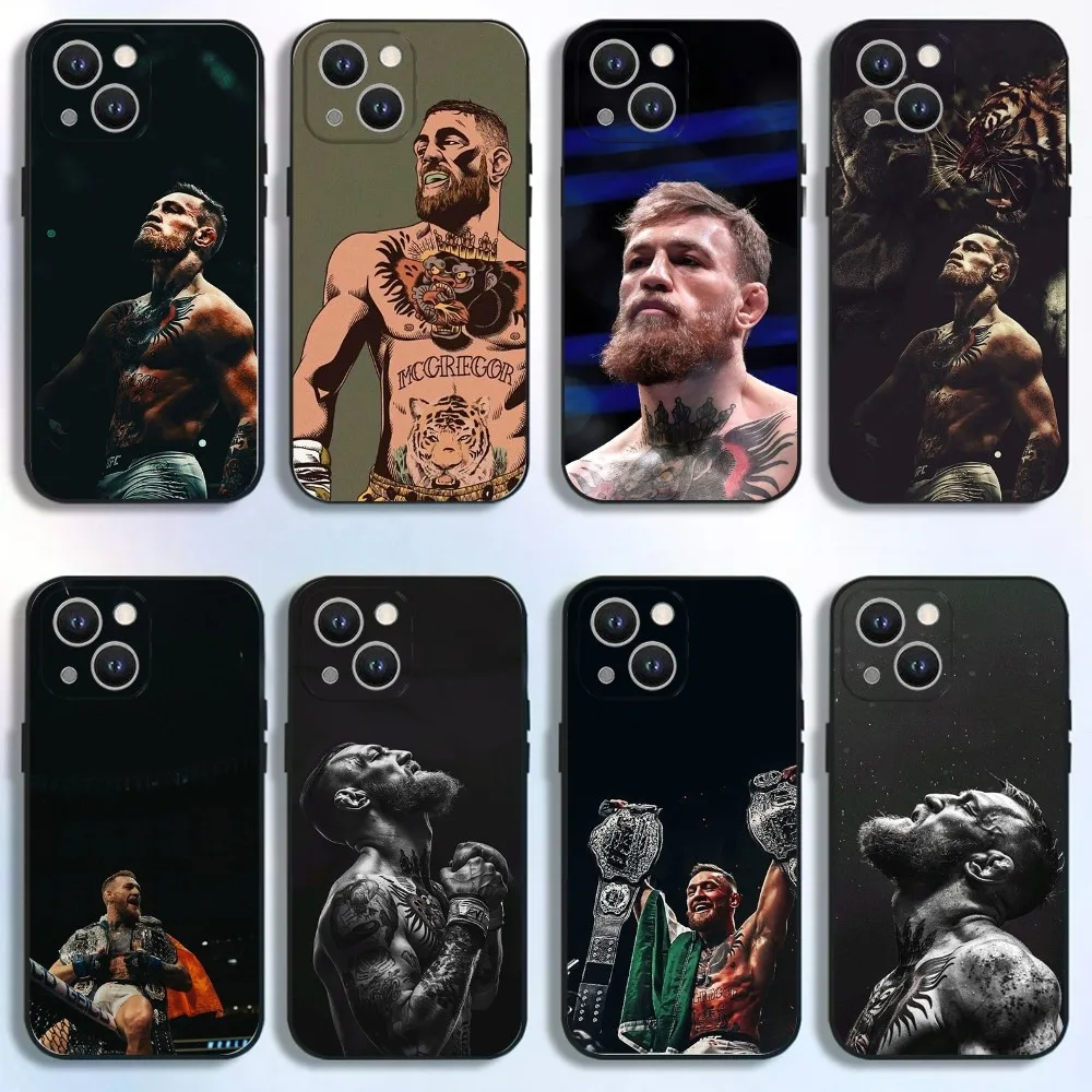 

C-Conor M-McGregor Phone Case For iPhone 16,15,14,13,12,11 Plus,Pro Max,XS,X,XR,SE,Mini,8,7,Soft Silicone Black Cover