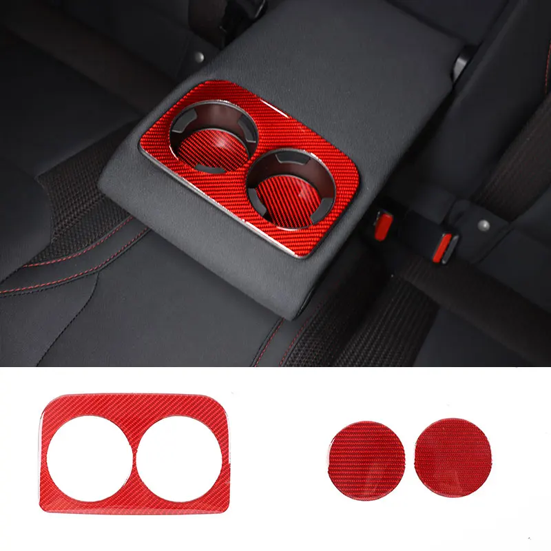 

Water Cup Mat For Subaru Crosstrek 2021-2023 Car Rear Drain Cup Holder Panel Soft Carbon Fiber Interior Accessories