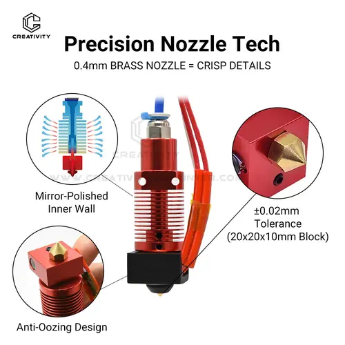 Imagen 2 del producto For Creality Ender 3 Metal J-Head CR10 MK8 Hotend extrusora Kit bloque de calor boquilla calentador termistor para CR10s Pro Ender3 V2 Ender 5 impresora 3D