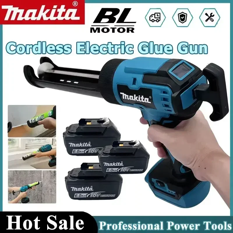 

Аккумуляторный электрический клеевой пистолет Makita, многофункциональный электрический пистолет для герметизации, портативный инструмент для нанесения клея и герметизации, работает от аккумулятора 18В.