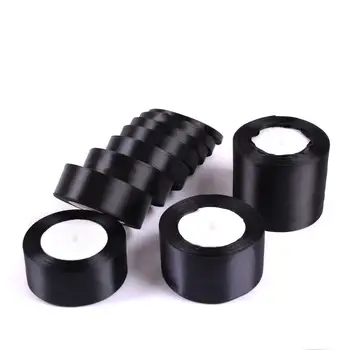 Černá jednostranná saténová stuha 6-10-12-15-20-25-40-50 mm dárková balicí páska vánoční halloween narozeninová párty dekorace 10 nejlepší prodej Stuha LV - №1