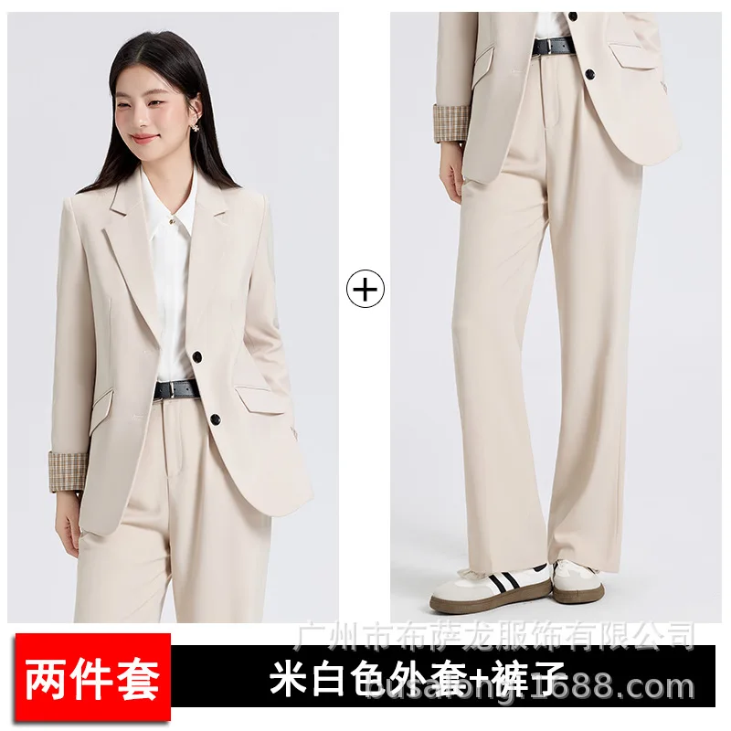 طقم بدلة احترافي للنساء، للربيع والخريف، مكان عمل أنيق راقي، إحساس متقدم، مقابلة رسمية لطلاب الكلية #6