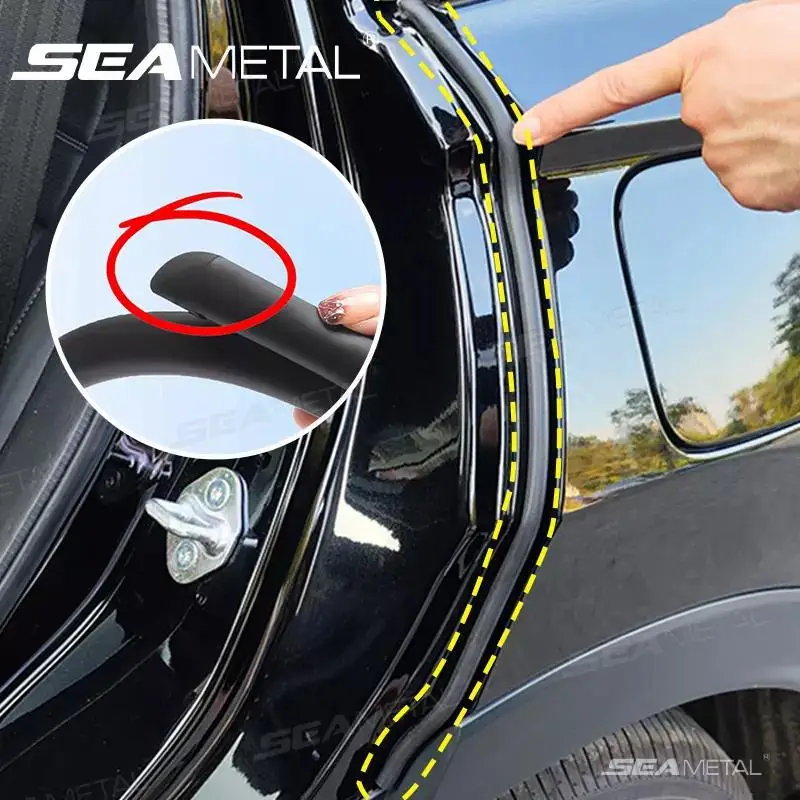 Tira de Sellado de Goma para Puerta de Coche SEAMETAL, Burlete Universal para Puerta de Coche, Tira de Sellado de Protección para Pilar C, Accesorios para Coche