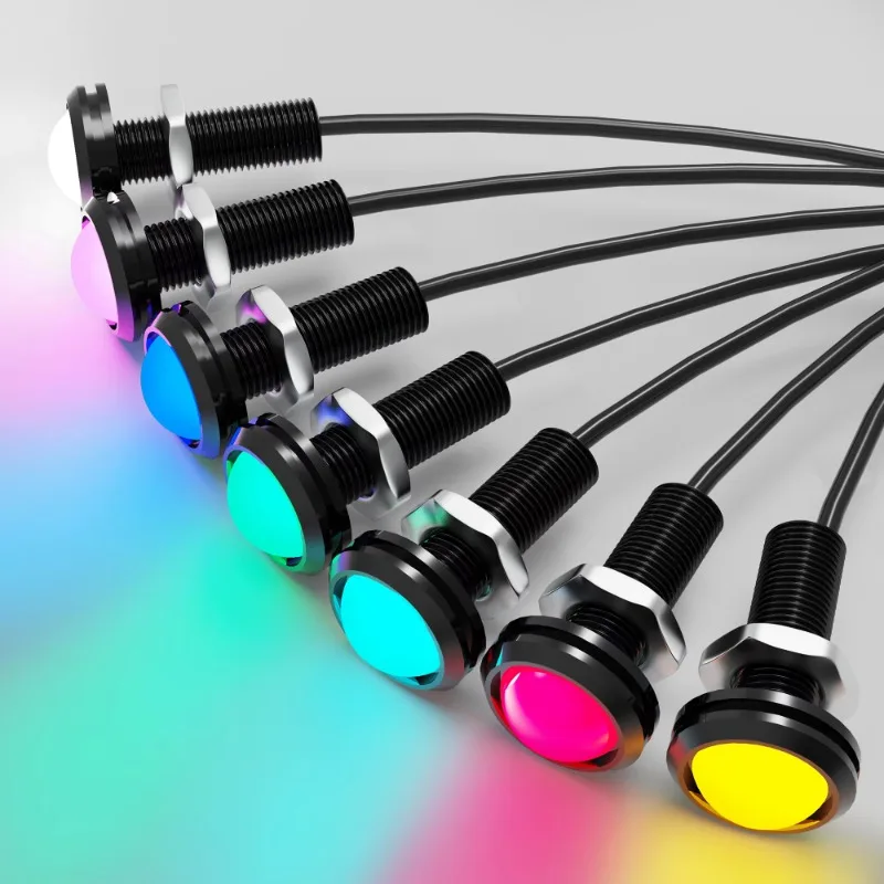 

20/10 шт. резервные парковочные огни заднего хода, автомобильные лампы, мини-автомобиль Eagle Eye DRL, светодиодные дневные ходовые огни, светодиодные 12 В 0,7 дюйма/18 мм