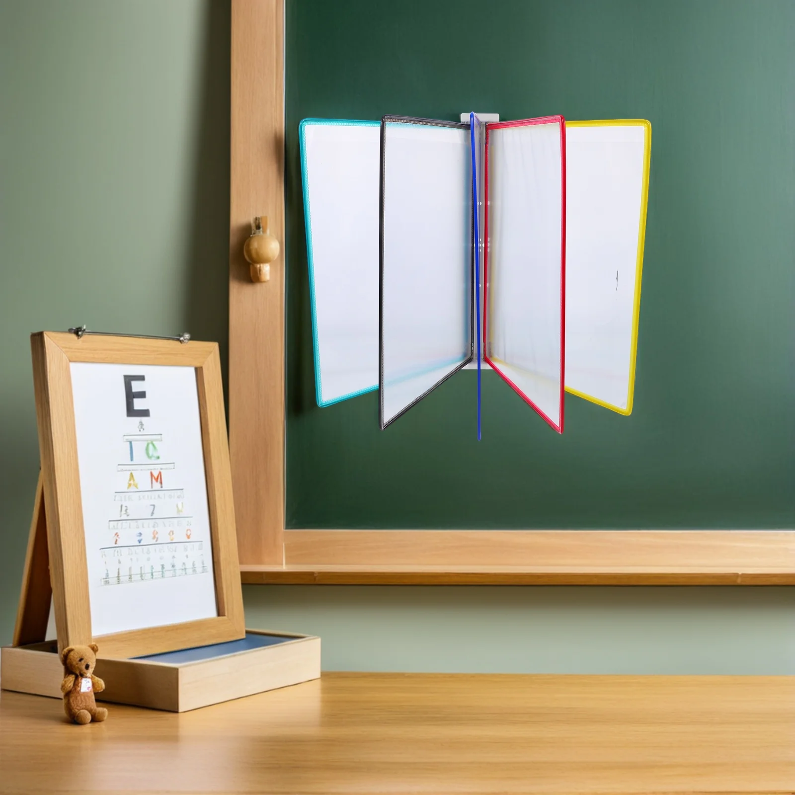 منظم مجلد ملفات مثبت على 5 صفحات وثيقة A4 للمكتب والفصول الدراسية وغرفة الاجتماعات والمساحات العامة ورق تثبيت على الحائط