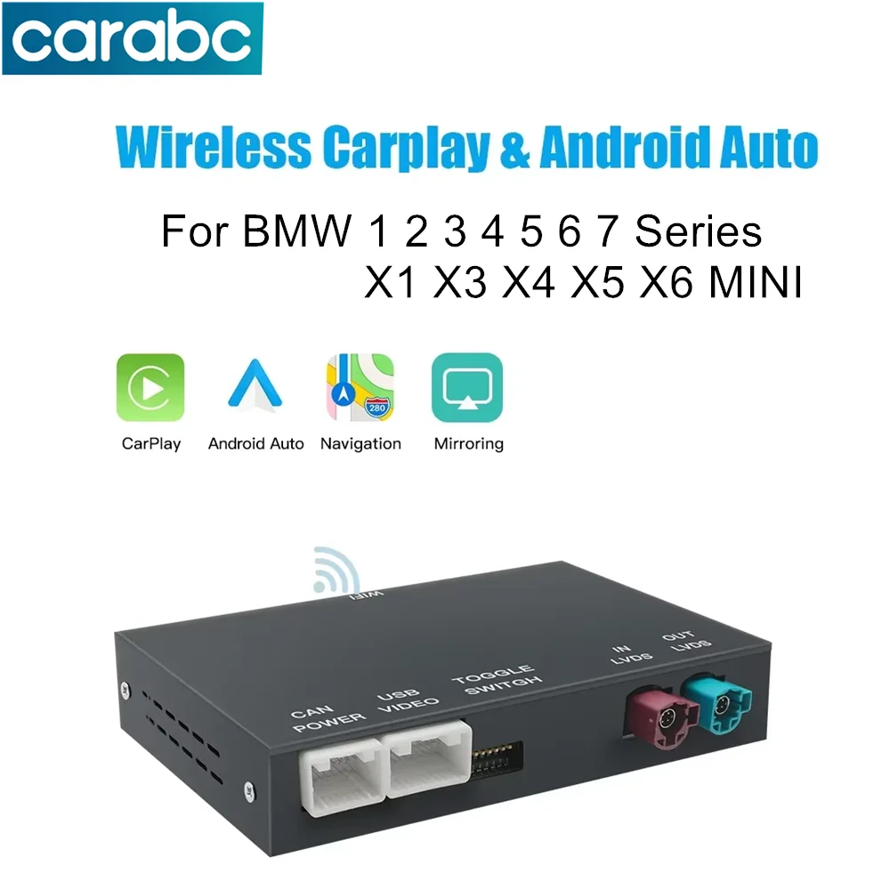Wireless CarPlay Android Auto For BMW NBT CIC System 1 2 3 4 5 6 7 Series X1 X3 X4 X5 X6 MINI E60 E70 F26 F25 F10 F11 F20 F21