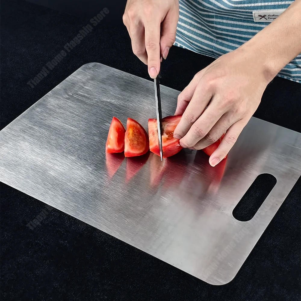304 Stainless Steel Lattice Cutting Board Double Sided Chopping Board Mildew-proof Household Kitchen Tools Kneading Dough Panel