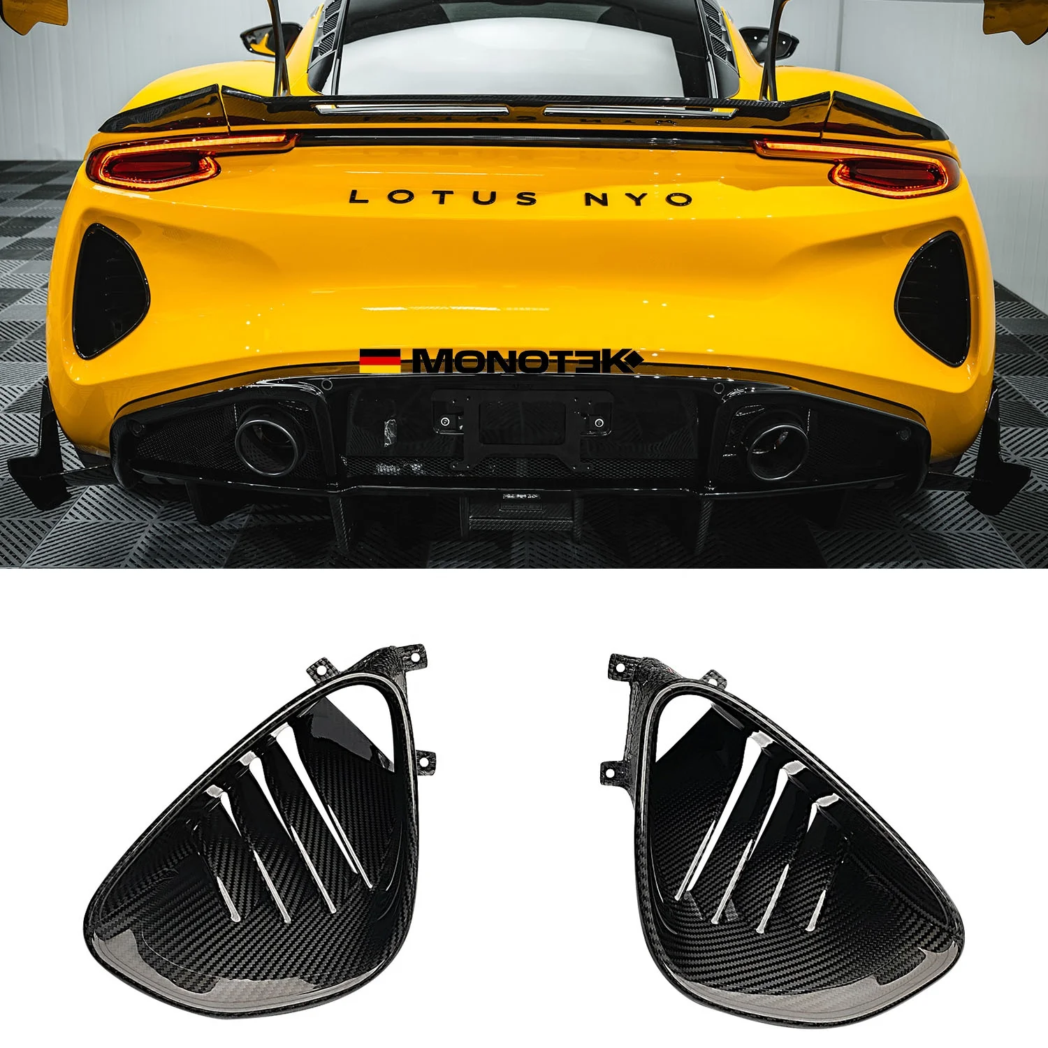 Refit Auto part Car Rear Bumper Air Intake Trim 2pcs Carbon Fiber  For Lotus Emira 2021-2024