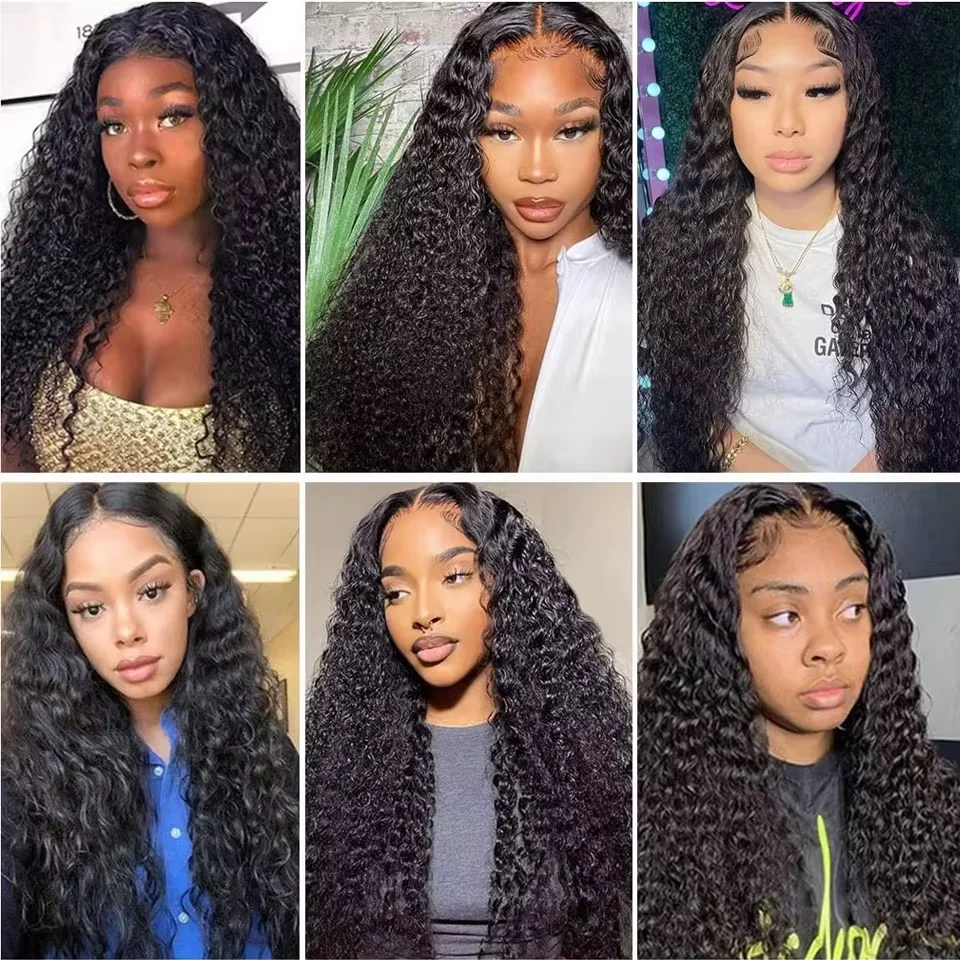 Deep Wave 28 34 38 บราซิล 100% Remy Hair Extensions เปียกและหยัก Curly Human Hair 3/4 Pcs ชุดดิบผม