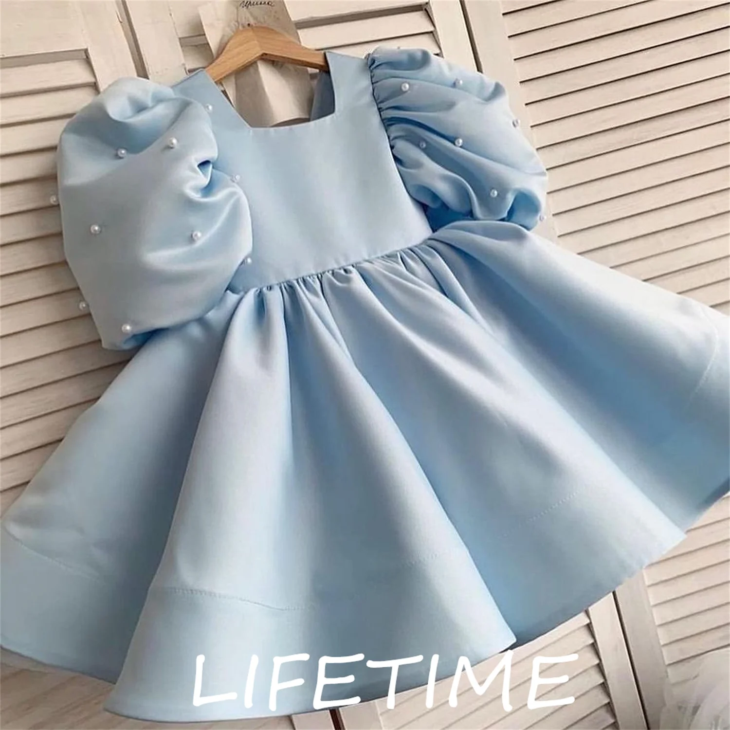 

Puffy Shining Flower Girl Dress Pretty Girl Dress Princess Dress First Communion Dress Puffy Sleeves Girl Wedding Party Dress