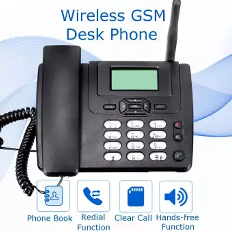 GSM SIM Card Desktop Wireless Phone Home Landline Telephone Wall Mount With FM Radio Fixed Telephone Wired Phone Home