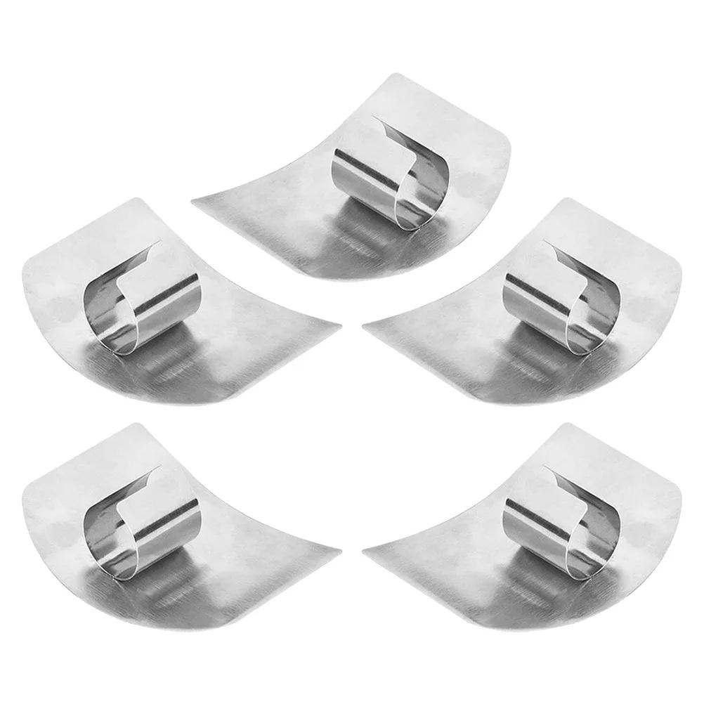

5Pcs Stainless Steel Finger Guard Cutting Protector Kitchen Safety Tool Finger Shield for Slicing Chopping Dicing