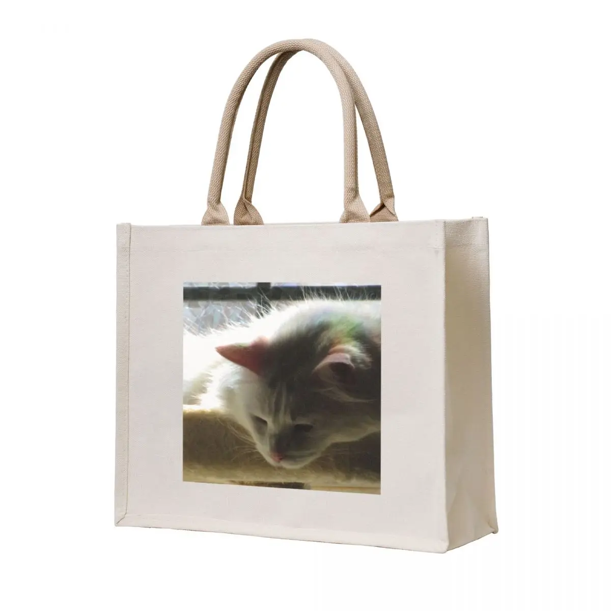 

White Cat Closeup Tote Bag canvas shopping bag hand bags free delivery bags shopper bags for women