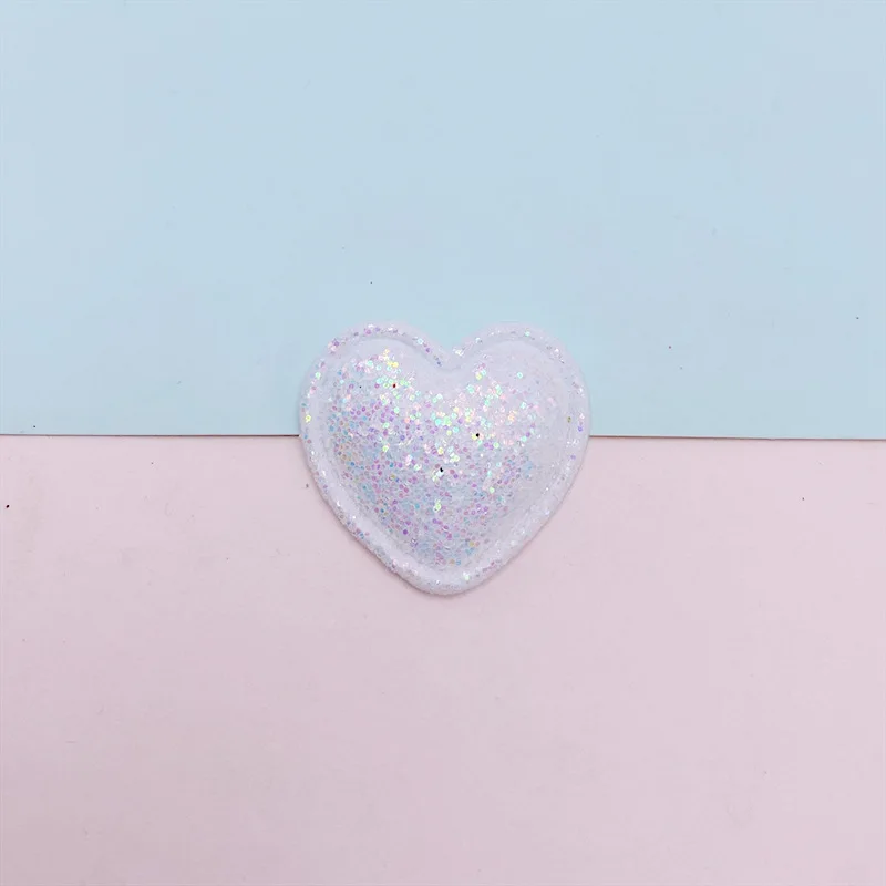 100 Stück, 2,5 cm, glänzende Stoffherzen, aufgesetzte Applikationsstücke, zum Selbermachen, Nähzubehör für Kleidung, Hüte, Bastelarbeiten und Kopfbedeckungen. – Detail 12