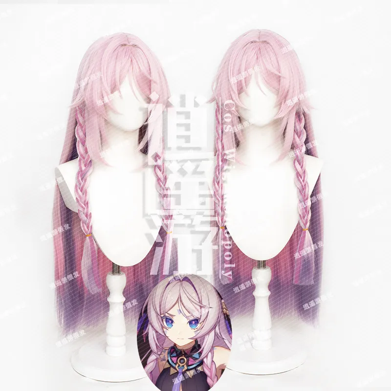 

Парик для косплея Xitlali из Genshin Impact, имитация кожи головы, двойные косы, градиентные длинные волосы, подарок на Хэллоуин