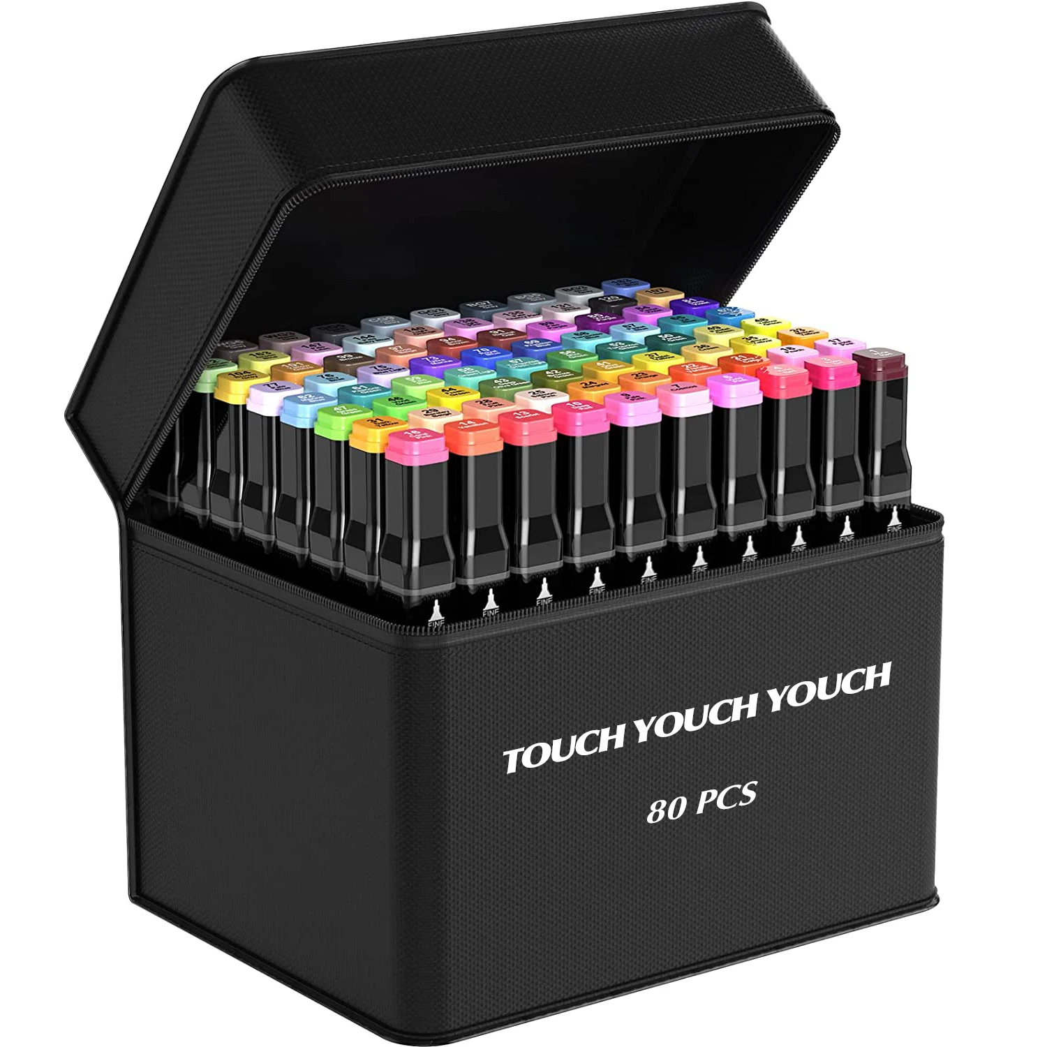 12-168 Colors/Bag Art Markers Drawing Markers Set Fiber Tip For Artist Adults Colored Marker, Base + Handbag Art Supplies