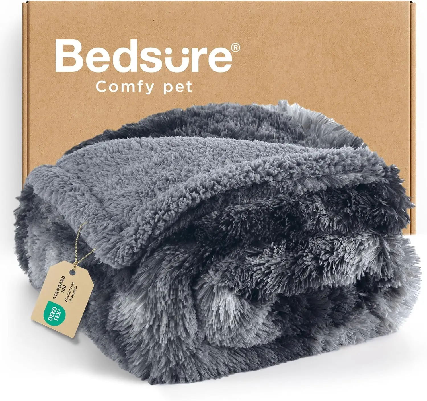 

Водонепроницаемый двусторонний плед для крупных собак и кошек, мягкий защитный чехол из искусственного меха для мебели, 50x60 дюймов, серый с эффектом тай-дай