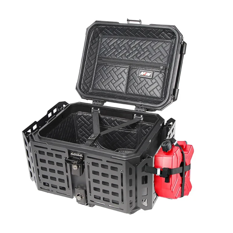 45L Aluminum Alloy Armored Tail Box Multifunctional Delivery Case for Motorcycle Scooter Electric Car Trunk