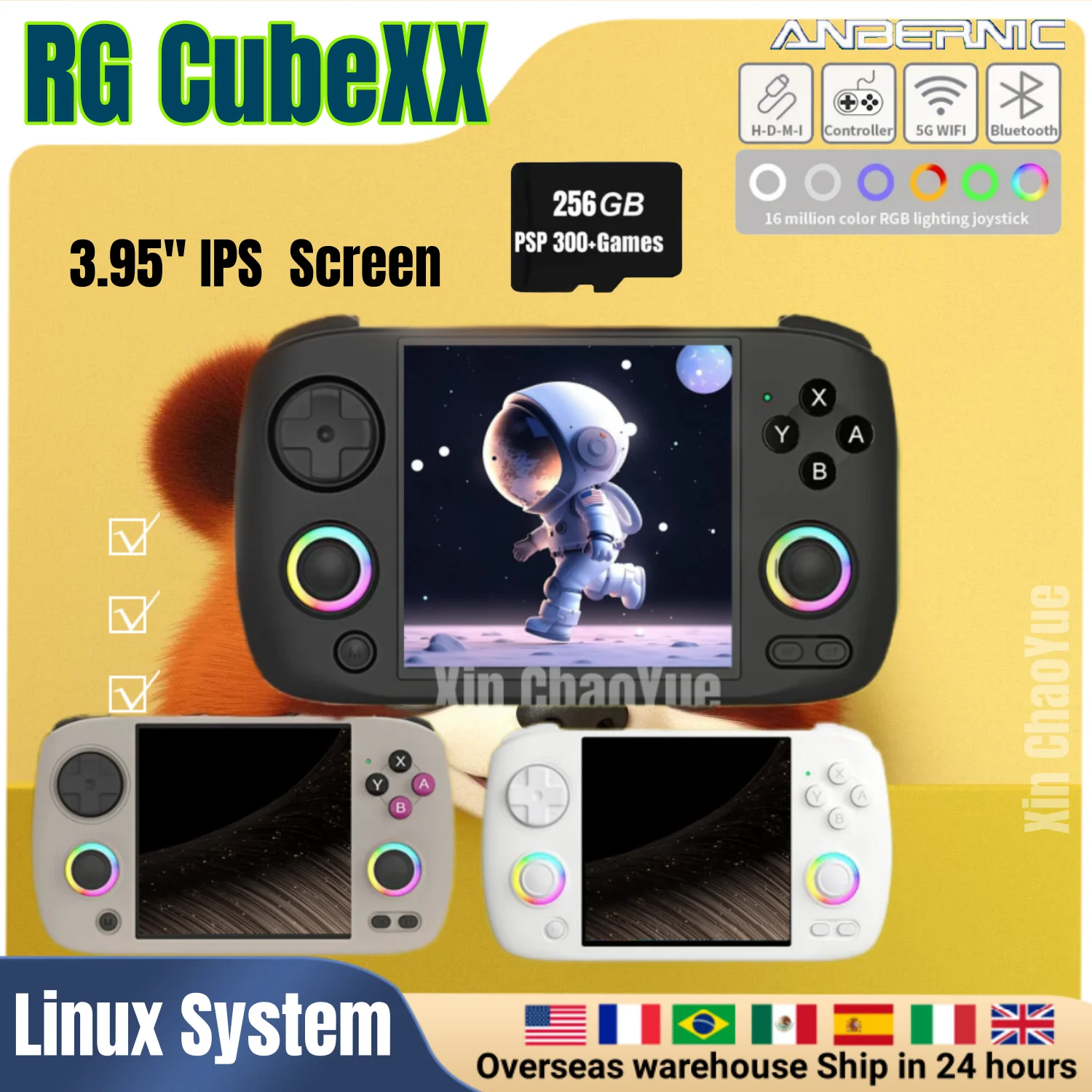 

ANBERNIC RG CubeXX Retro Handheld Games Console Linux RGB Joystick Video Gaming Player Supports WIFI HD TV Connection RG Cube xx