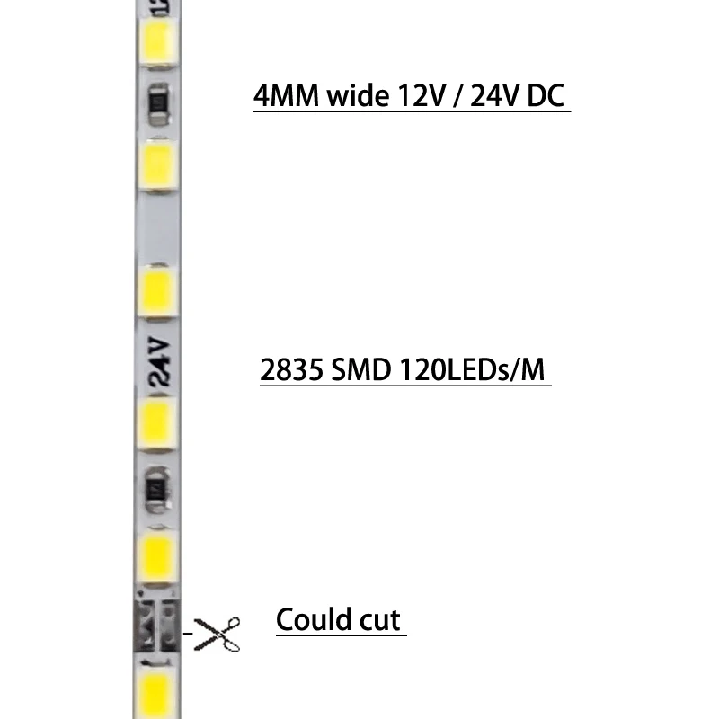 4mm Ultra-cienkie podświetlenie sztywne oświetlenie barowe LED DC12V 60leds SMD 2835 SMD pod szafką kanały kuchenne oświetlenie