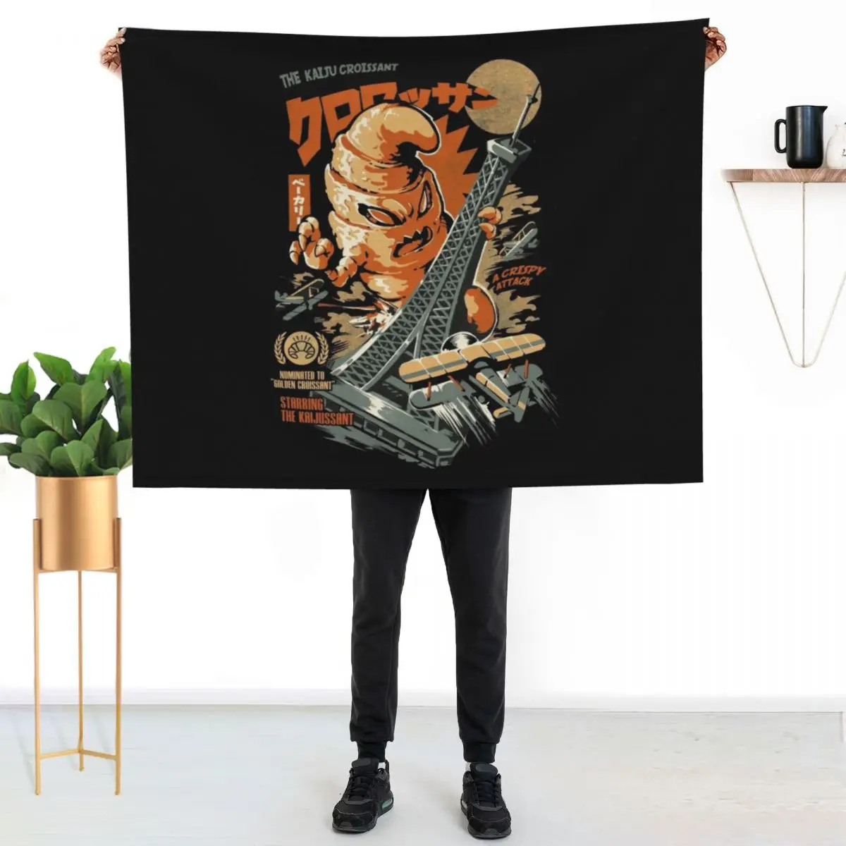 

The Kaijussant - Black Version Throw Blanket Fade Resistant Durable Throw Blanket