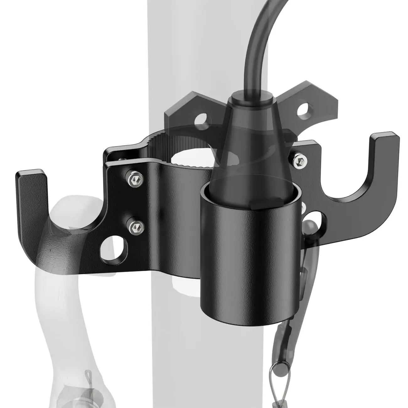 Heavy Duty RV Tongue Hitch Accessory, Trailer Tow Chain Organizer with 7-Way Socket Mount Bracket