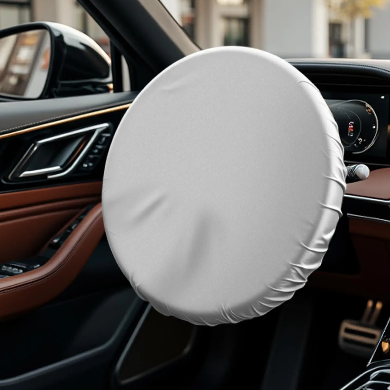Auto-Lenkrad-Sonnenschutz 42cm Silberbeschichtet UV-Schutz Universal Kühlblocker für Limousine SUV RV LKW Outdoor-Parken
