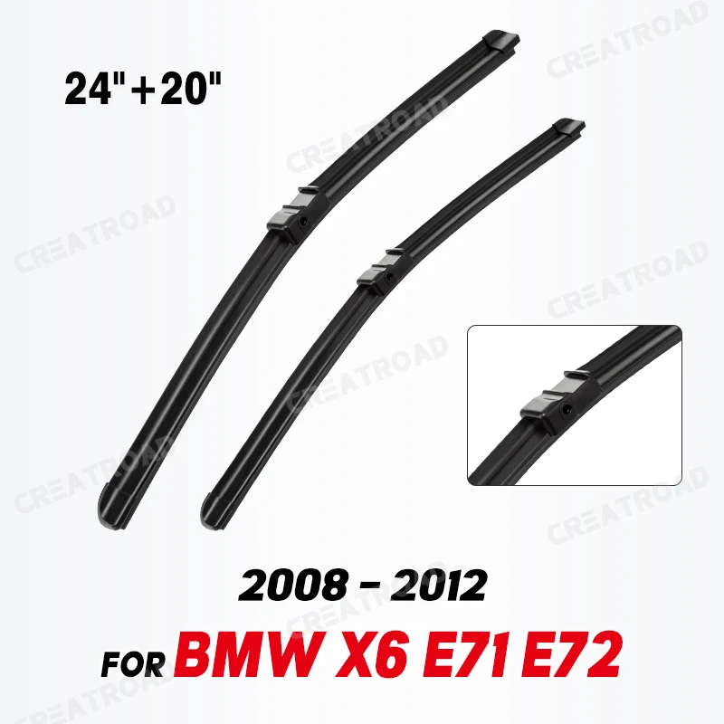 Limpiaparabrisas LHD limpiaparabrisas delantero para BMW X6 E71 E72 2008 - 2012 parabrisas ventana limpia cepillos de lluvia de coche 24 "+ 20"